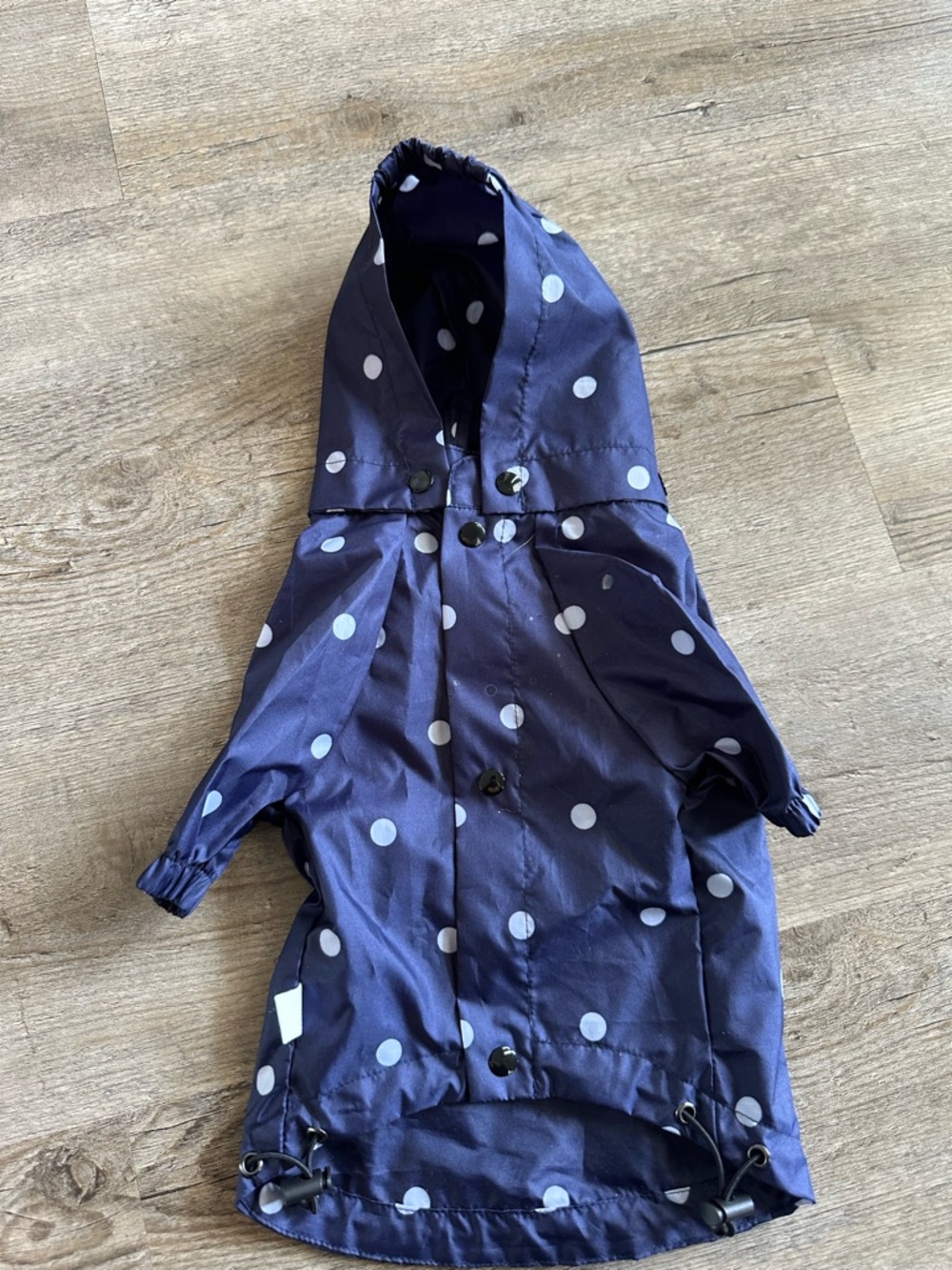 NWT GAP Navy Blue Polka Dot Dog Raincoat w/ detachable hoodie